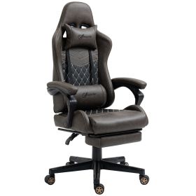 Ergonomic High Back Brown Office Chair Adjustable Swivel Recliner Lumbar Support