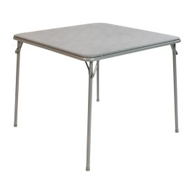 Vinyl-Covered Padded Folding Card Table for Game Rooms and Banquets, Gray