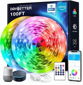 100 ft Smart WiFi Led Lights, Led Strip Lights Work with Alexa and Google Assistant