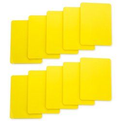 Set of 10 Yellow Plastic Poker Size Cut Cards