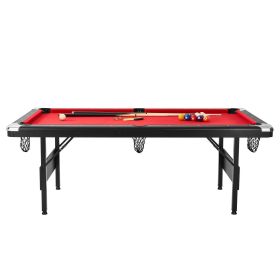 Billiards Table, 7 ft Pool Table, Portable Foldable Space-Saving Table, Billiard Table Set Includes Balls, Cues, Chalks and Brush