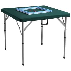 Mahjong Table with Mahjong Tiles Set, Fold-in-Half 4 Player Card Table with 144PCS Majiang Tiles and 3 Dice