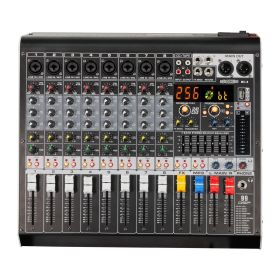 5 Core Audio Mixer 8 Channel DJ Sound Board w Bluetooth USB PC Recording Professional PA Analog Mixing Console For Karaoke Singing Music Podcast