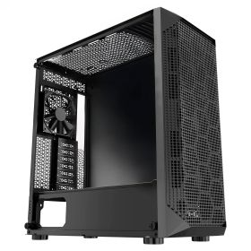 PC Gaming Case, Mid-Tower, Computer Case with High-Airflow Tempered Glass Panel, Dust Filter, 4 x 120 mm Fans, Cable Management