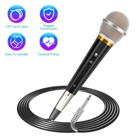 Handheld Dynamic Microphone Wired XLR Microphone With On Off 13ft Detachable XLR Cable Professional Studio & Live Performance Cardioid Mic For Fo (Option: Black)