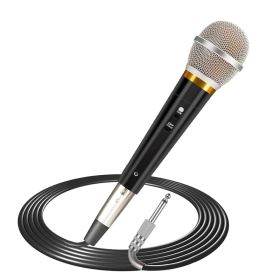 1Pc  Handheld Dynamic Microphone Wired XLR Microphone With On Off Button 13ft Detachable XLR Cable Professional Studio Live Performance Cardioid (Option: Black)