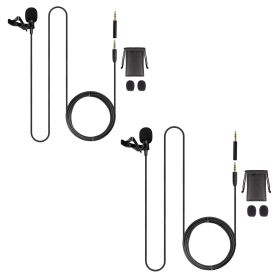 5 Core Professional Omnidirectional Lavalier Microphone 3.5mm Clip-On Lapel Mic for Smartphone DSLR Camera PC Interview Video Camcorders Audio Re (size: 2pcs)